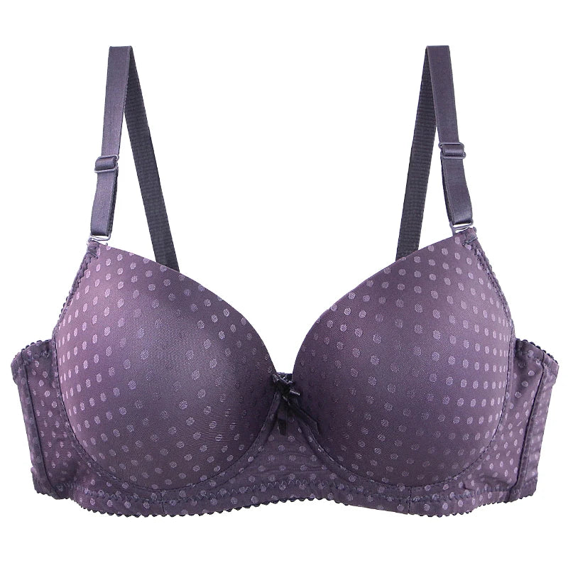 DaiNaFang Women Lace Shaping BCD Underwear Thin Mold Cup 3 Rows Hook Back Anti Armpit Fat Push Up Bra Lace Bow Lingerie