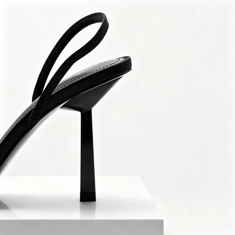 Rhinestone Decorated Slingback Heeled Sandals Women Sexy Square Toe Designer Heels Summer Elegant Party Wedding Shoes for Women