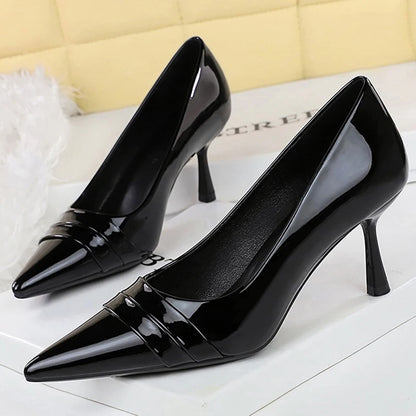 BIGTREE Shoes Women Pumps Patent Leather High Heels Women Shoes Pointed Kitten Heels 6.5 Cm Sexy Party Shoes Ladies Heels 2026