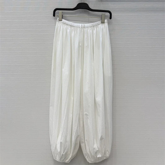 Women's pants New elastic waistband drawstring straight leg pants for autumn 2026 100% pure cotton ankle pants y2k casual pants