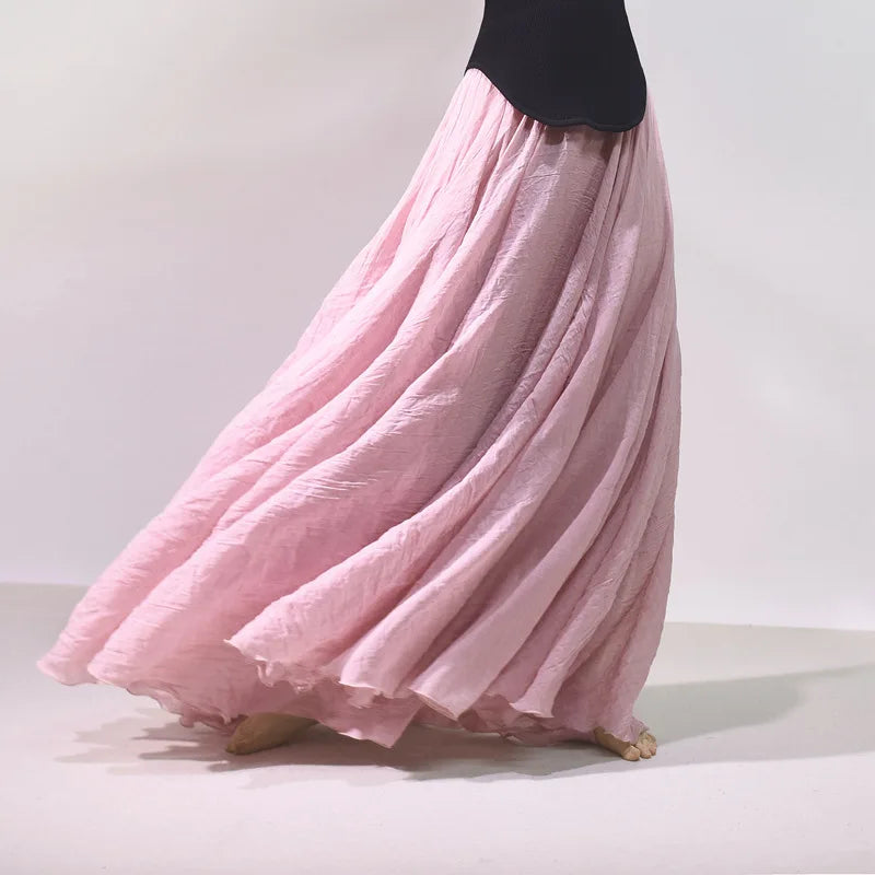 2026 Women Cotton Blending Long Skirts High Waist Good Quality Women Summer Boho Maxi Skirts Brand Faldas Femme Streetwear