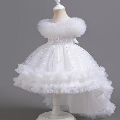 Fashion Flower Girl Dresses for Weddings Sleeveless Lace Kids Dresses for Girls Summer Children Girls Party Dresses 3-12 Years