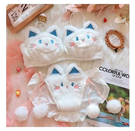 Girls lolita plush bra underwear my melody bralette push up brassiere  wirefree warm kawaii bra underpants seamless lingerie
