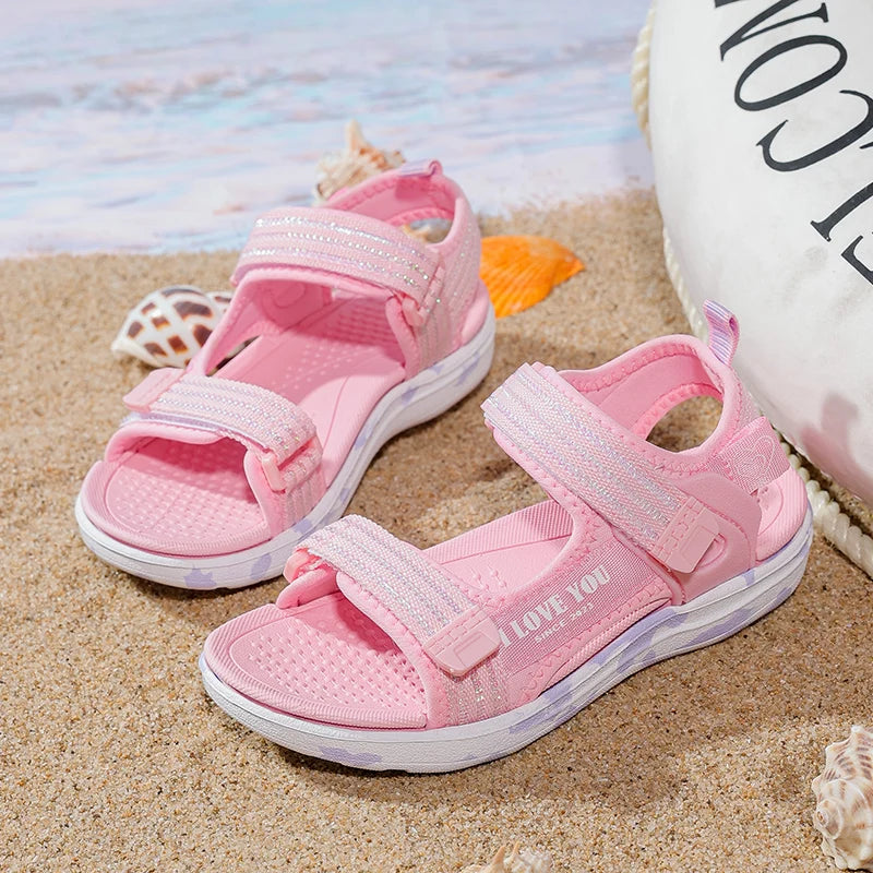 Girls Sandals, Summer Outdoor Sports Sandals, Big Children Casual Beach Shoes, Comfortable Children Fashion Non-Slip Sandals 40