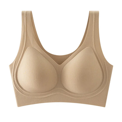 Lenzing Modal Women's Invisible Seamless Beauty Back Push-Up Underwear, Wireless Tank-Style Sports Bra