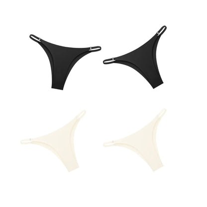 4Pcs/Set Women Ice Silk Low Rise Briefs with Decorative Side Buckle Sexy Brazilian Panties Seamless Underwear Lingerie S-XL