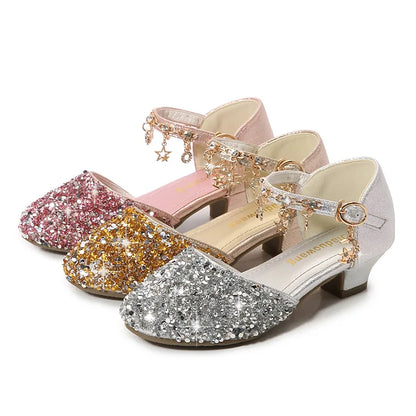 Children Sandals Girls Shoes Summer Pearl Bowknot Open Toe High Heels Girls Sandals Princess Dance Party Shoes for Kids CSH826