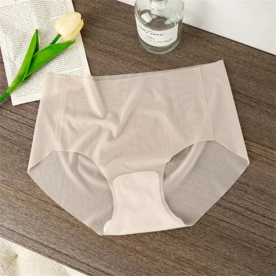 Ice Silk Seamless Underwear Women Ladies Summer Ultra In Sense Quick Drying Pants Briefs Girls Breathable Panties Lingeries M-XL