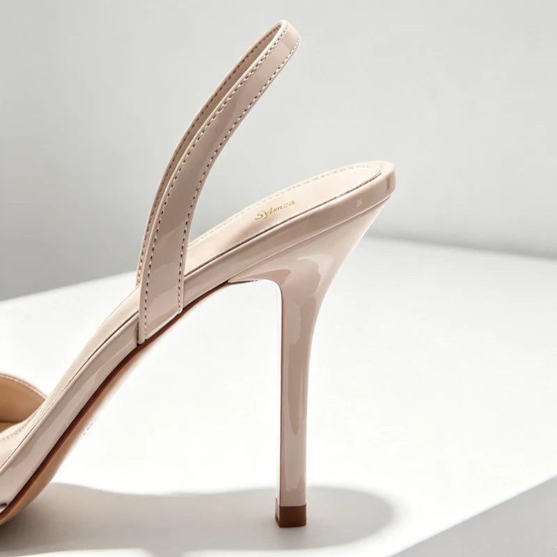 Front Metal Buckle Strap Design High Heel Sandals Women Fashion Open Toe Slingback Heels for Ladies Summer Elegant Women's Shoes