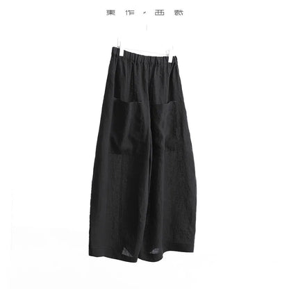 Walking with the Wind~ Linen Wide-Leg Pants, Cropped Pants, Plus-Size Loose Skirt Pants, Casual Women's Pants, New Summer Style