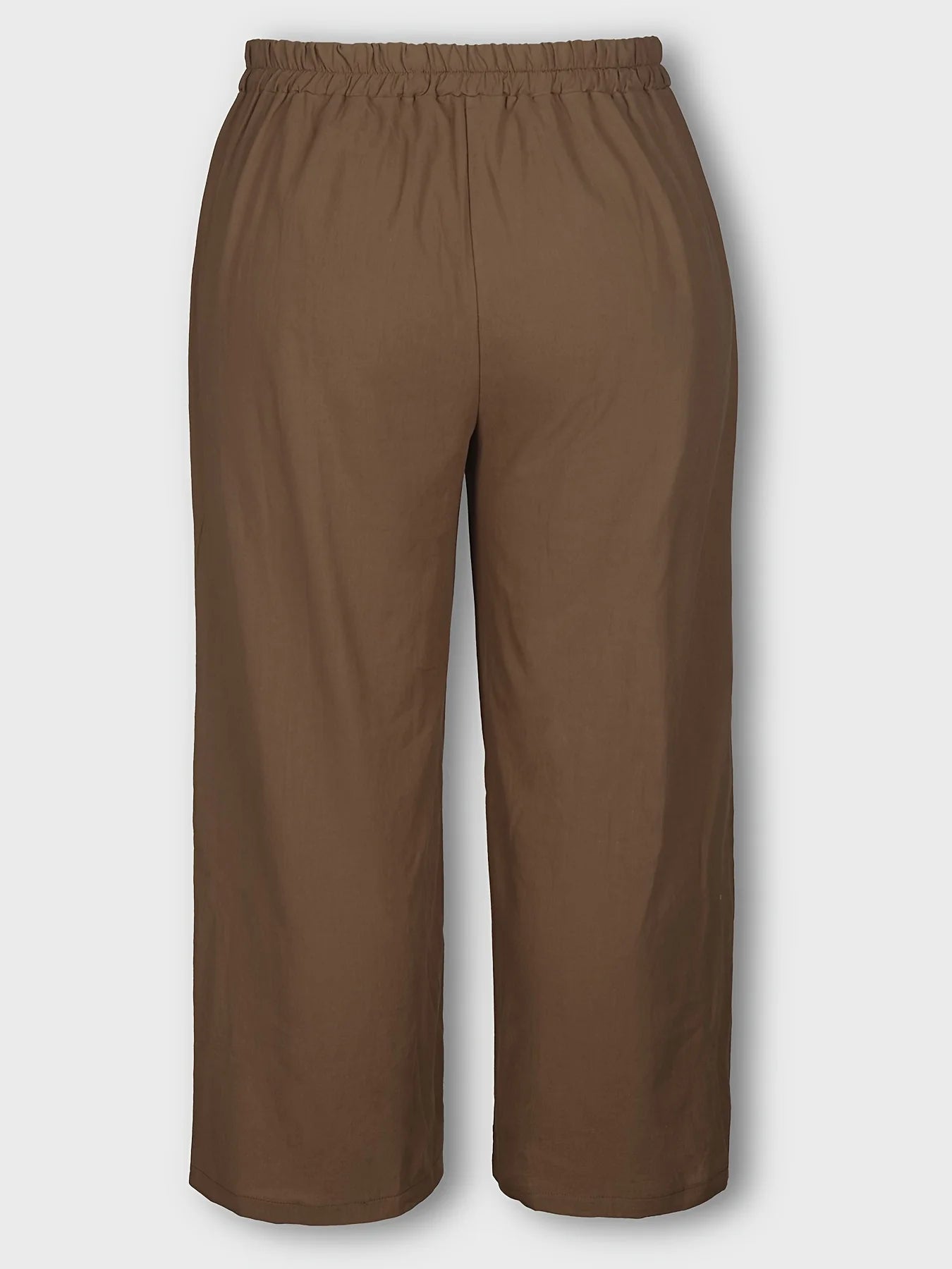 Comfortable Plus Size Wide-Leg Pants with Drawstring Waist and Pockets for Effortless Style