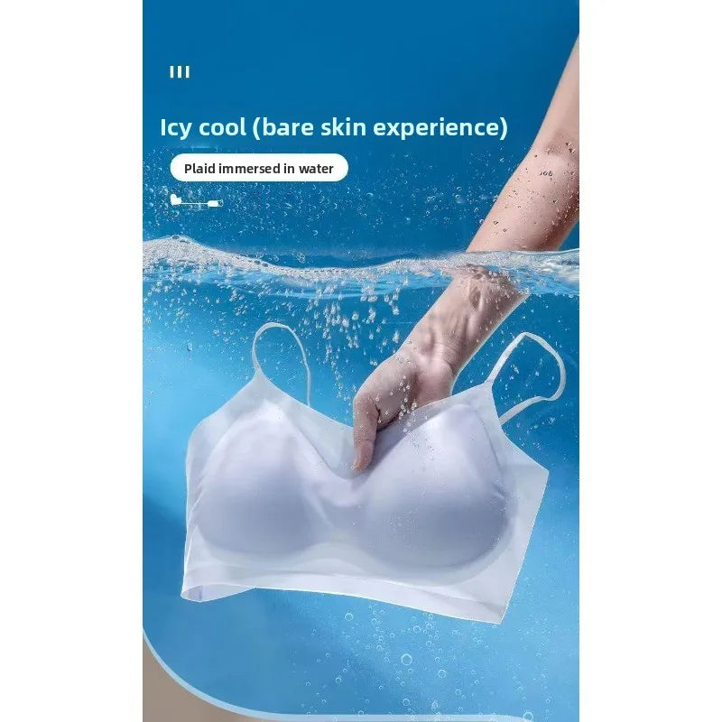 Summer Ultra-thin Ice Silk Seamless Underwear, Lightweight and Breathable Seamless Suspender, Beautiful Back Bra