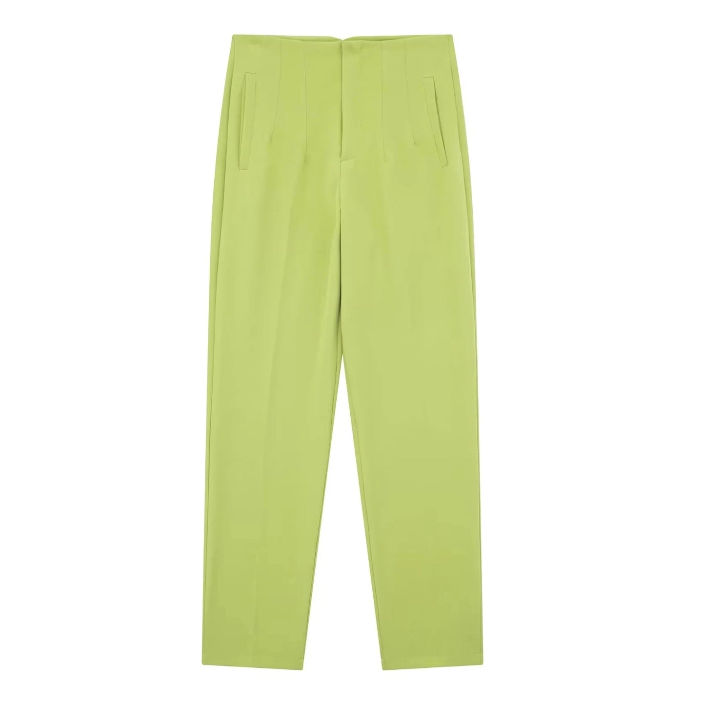 Hot Sale Women Summer Thin Casual Cropped Pants Stretchy Temperament Pleated Slimming Capris Ankle Length High Waisted Trousers