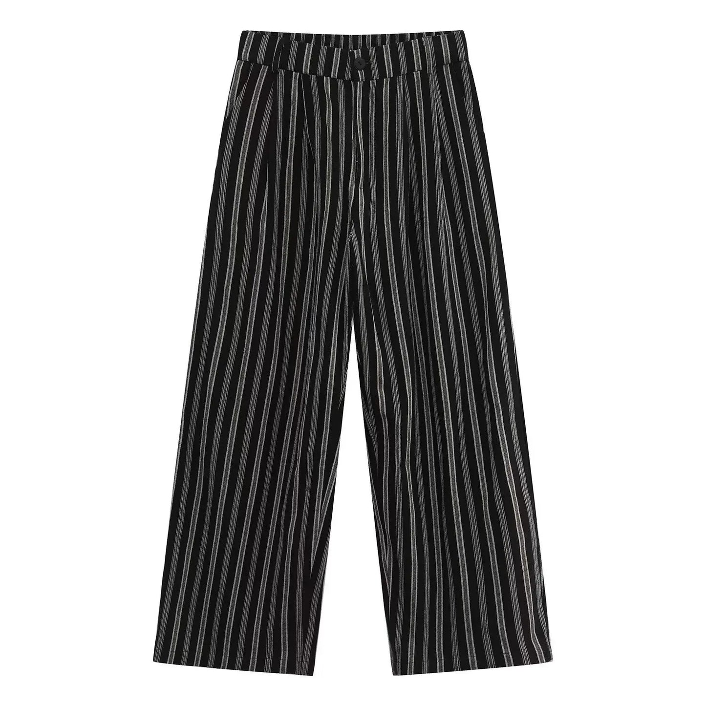 2026 Summer New Striped Casual Pants Men's Lazy Style Fashion Design Sense Versatile Loose Wide-leg Pants