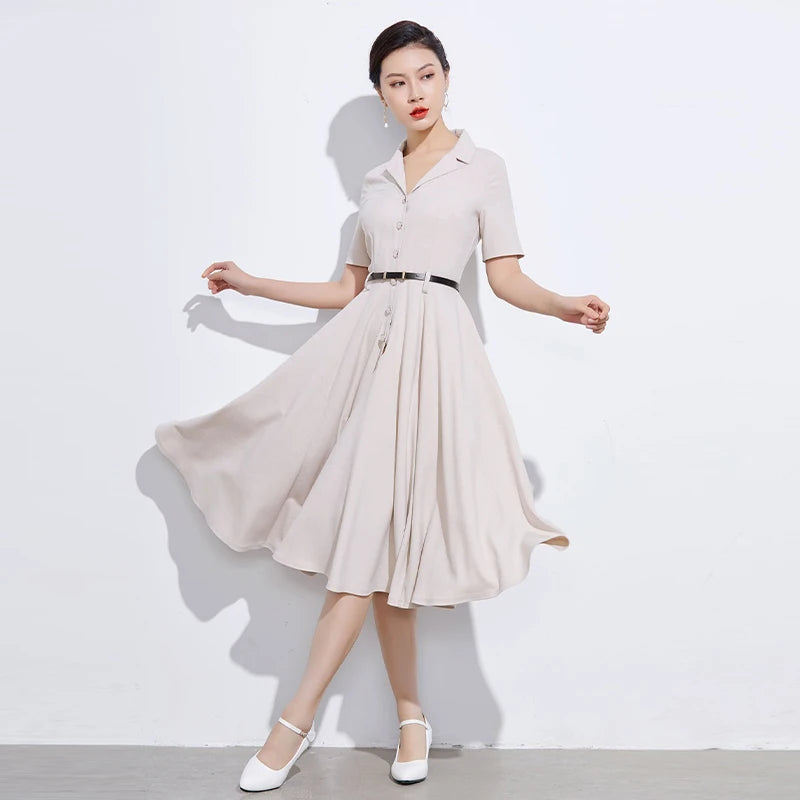 2026 New Arrival: Summer Three-Color Linen Blend Blazer-Lapel Dress – Trendy Slim-Fit Mini, Versatile & Breathable