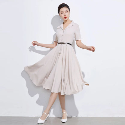 2026 New Arrival: Summer Three-Color Linen Blend Blazer-Lapel Dress – Trendy Slim-Fit Mini, Versatile & Breathable