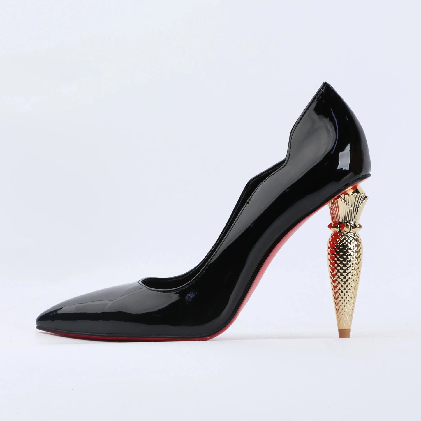 luxury Red Bottom Black Pointed toe Heels for Women Shoes 2024 Elegant and Classy Designer Slingback Heels High Quality big Size