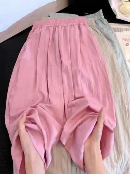 Girls' Ice Silk Mosquito Repellent Loose Fit Wide Leg Pants Cooling Summer Casual Wear for Kids Ages 5-12 Breathable Lightweight