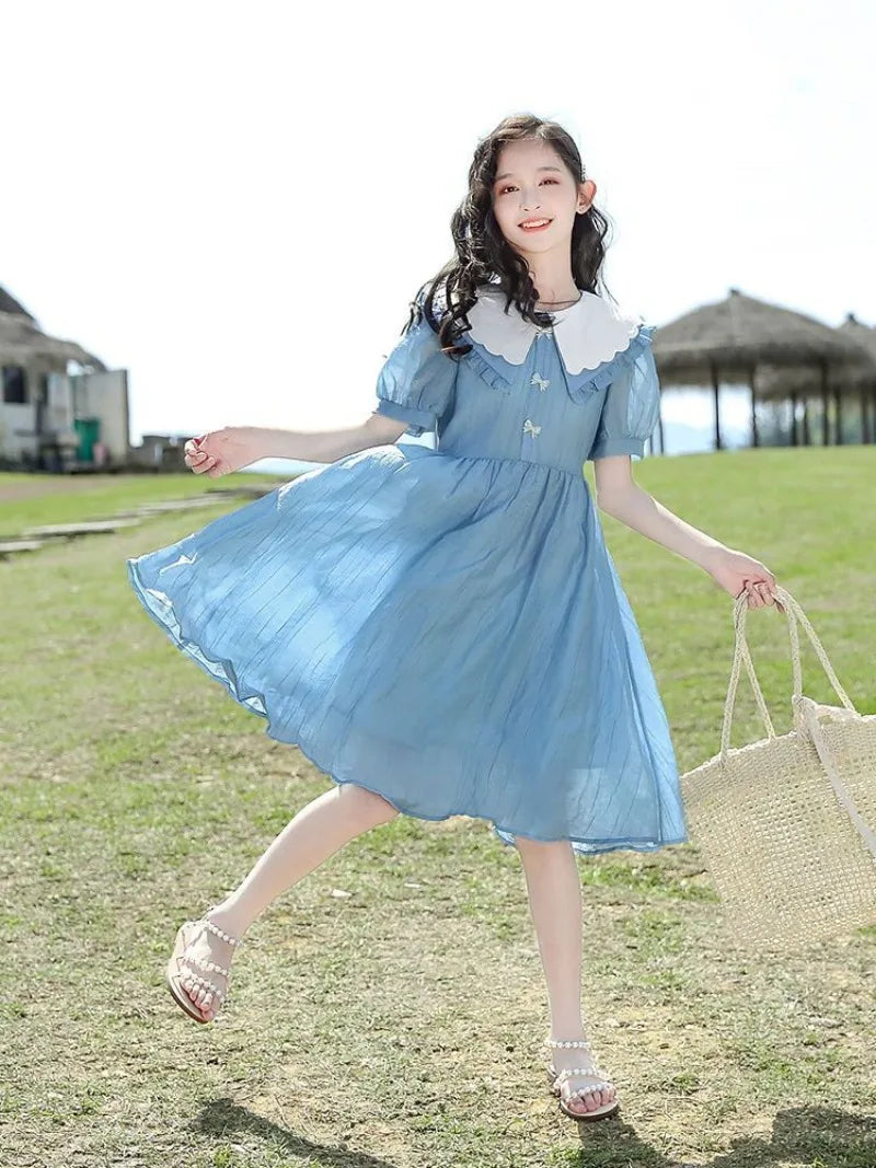 Summer Dresses Elementary Girl Clothes Holiday Girls 2025 Women's Dress Sale From 10 12 Years Fashion Children's Girly Young 6 7