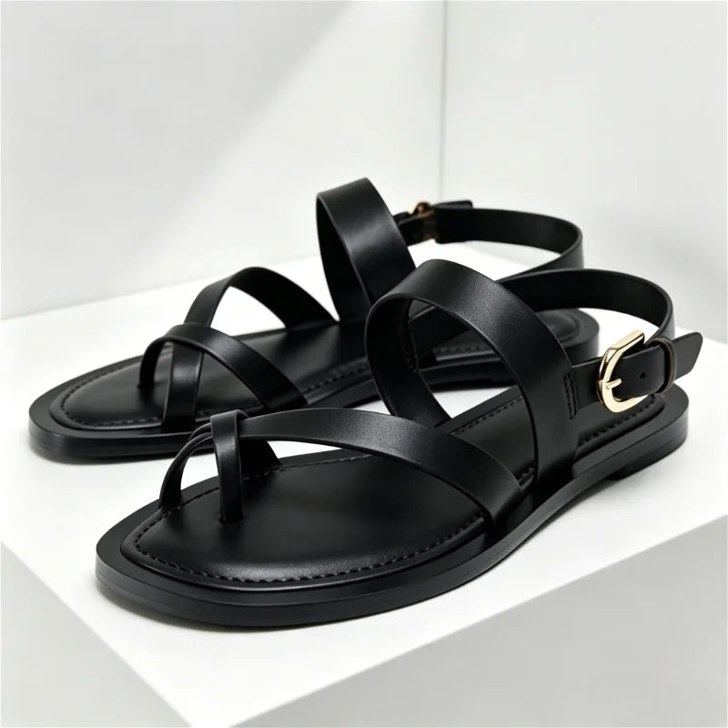 Designer Cross-Strap Flat Sandals Women Summer Non-Slip Comfortable Beach Shoes Fashion Front & Rear Strap Sandalias De Mujer