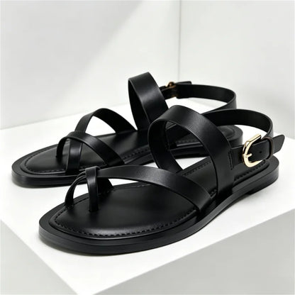 Designer Cross-Strap Flat Sandals Women Summer Non-Slip Comfortable Beach Shoes Fashion Front & Rear Strap Sandalias De Mujer