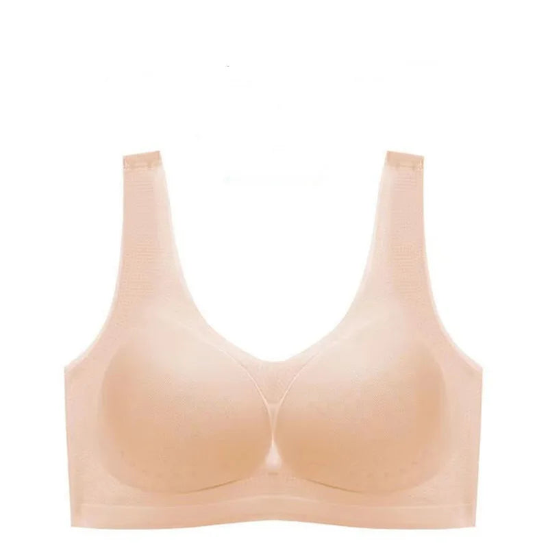 Thin Sexy Bra Ice Silk Push Up Sports Bra Breast Pad Pajamas Women's Underwear