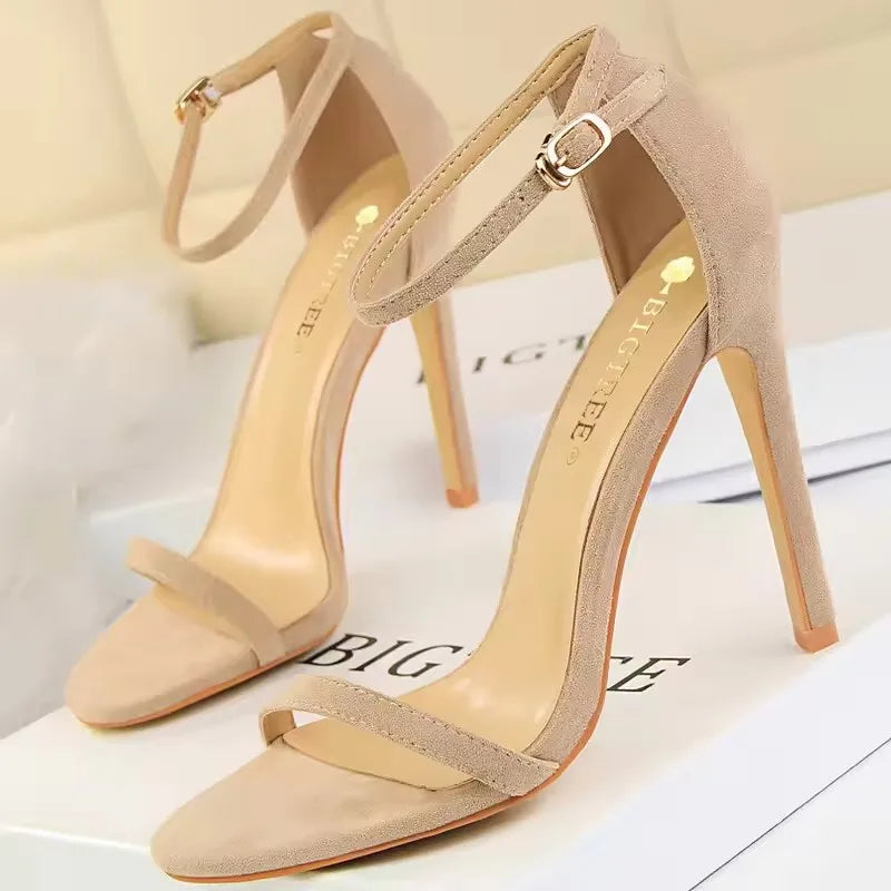 BIGTREE Shoes Kitten Heels Women's Open Toe Sandals Summer Women Pumps Sexy High Heels Fashion Stiletto Ladies Shoes 5 Color