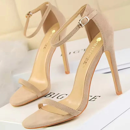 BIGTREE Shoes Kitten Heels Women's Open Toe Sandals Summer Women Pumps Sexy High Heels Fashion Stiletto Ladies Shoes 5 Color