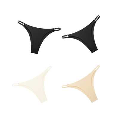 4Pcs/Set Women Ice Silk Low Rise Briefs with Decorative Side Buckle Sexy Brazilian Panties Seamless Underwear Lingerie S-XL