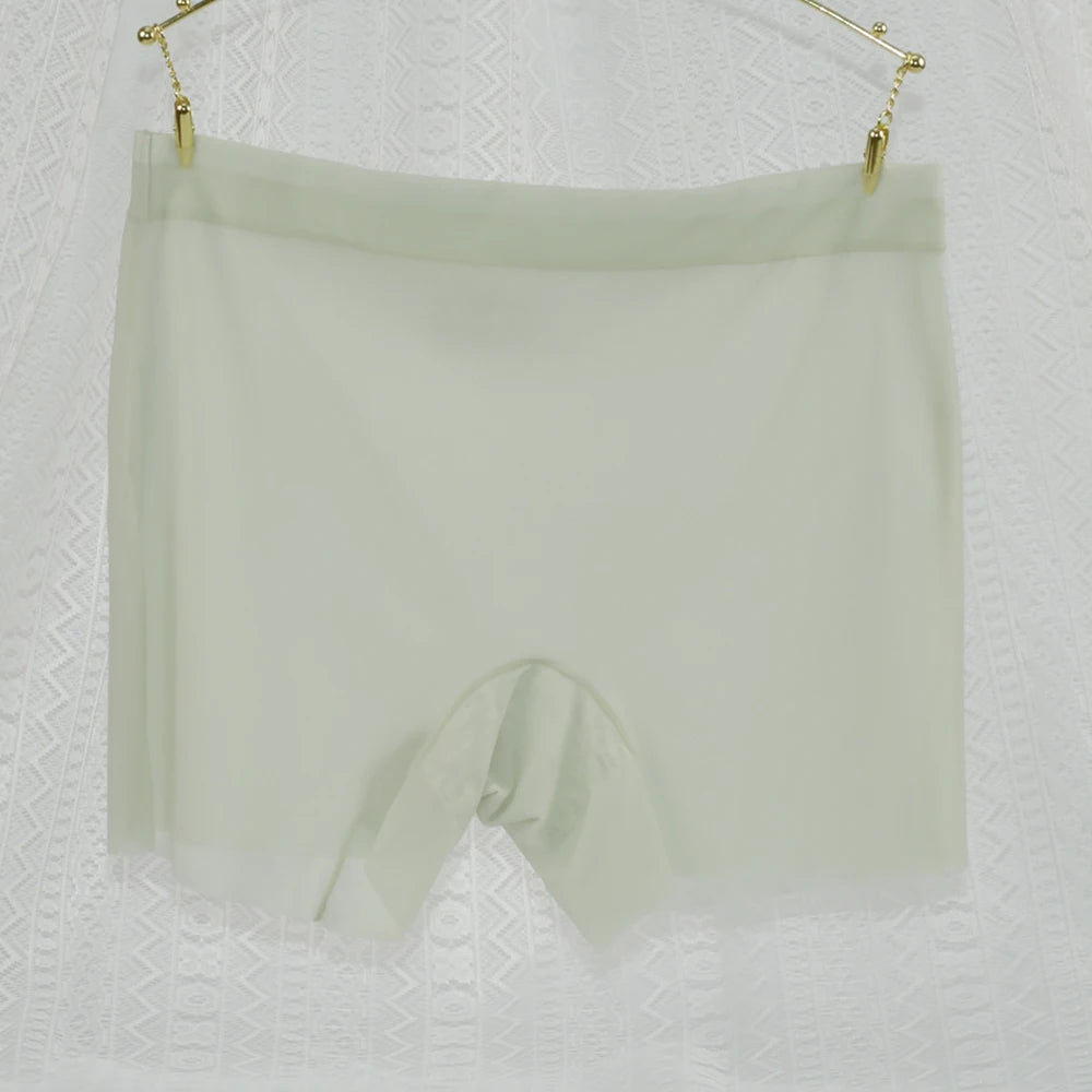 1pc Summer Ice Silk Ultra-thin Boxer Underwear Women Seamless High Waist Panties Plus Size Quick Dry Female Safety Short Pants