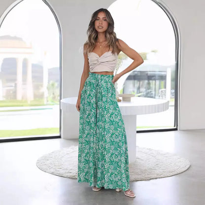 2026 Spring Summer Women Casual Wide Leg Pants Fashion Loose High Waist Long Trousers
