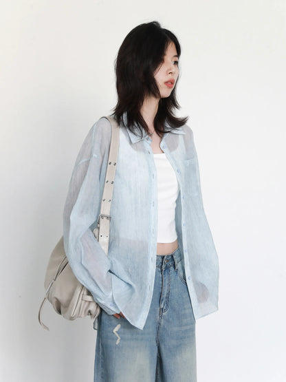 CHIC VEN New Women Summer Shirt Solid Loose Casual Single Breasted Back Slit Long Sleeved Blouses Oversized T-shirt 2026
