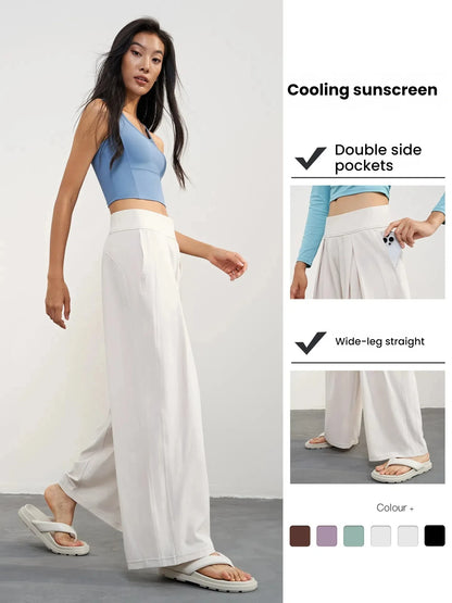 Women's Yoga Pants Loose Wide Leg High Waist Fitness Quick Dry Running Sweatpants Fitting Straight-leg Pants Fitness Trousers