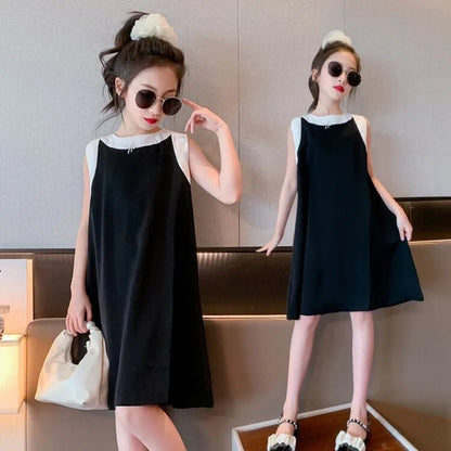 Pinafore Dress Girls Casual Dresses Girl Clothes 7 To 8 Years Princess Sets for Children Pink Sundress Young Elegant Costume 6 9