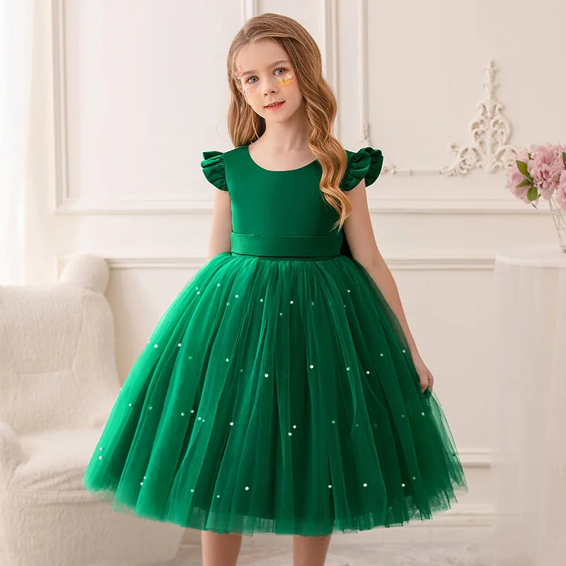 Baby Girls Summer Dresses 2 3 6 8 10Yrs Cute Kids Birthday Princess Dress Children Casual Clothes Sleeveless Girls Layered Dress