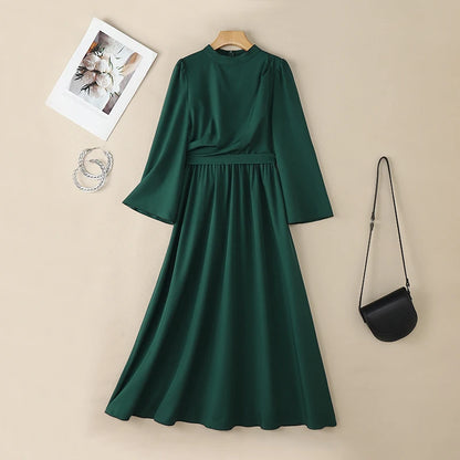 Fashion Muslim Abaya 2026 ZANZEA Women Stand Neck Long Sleeve Pleated Sundress Solid Belted Robe Dubai Hijab Dresses Oversize