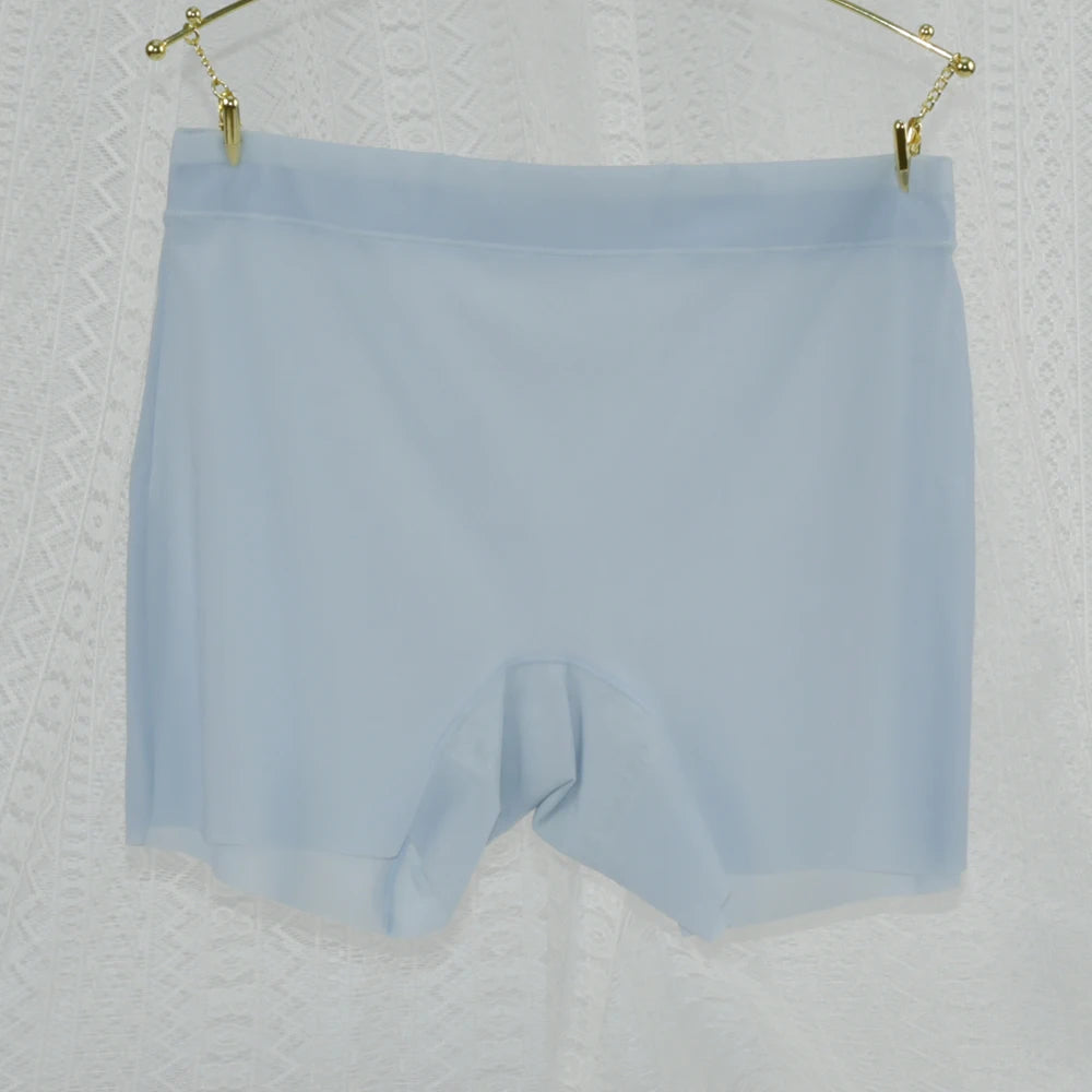 1pc Summer Ice Silk Ultra-thin Boxer Underwear Women Seamless High Waist Panties Plus Size Quick Dry Female Safety Short Pants