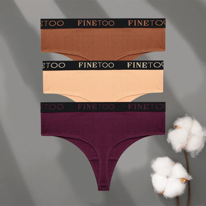 3pcs Plus Size Women Seamless Thongs Cotton High-Waist Comfort Underwear Sexy Elastic Wide Belt Panties Soft Breathable Lingerie