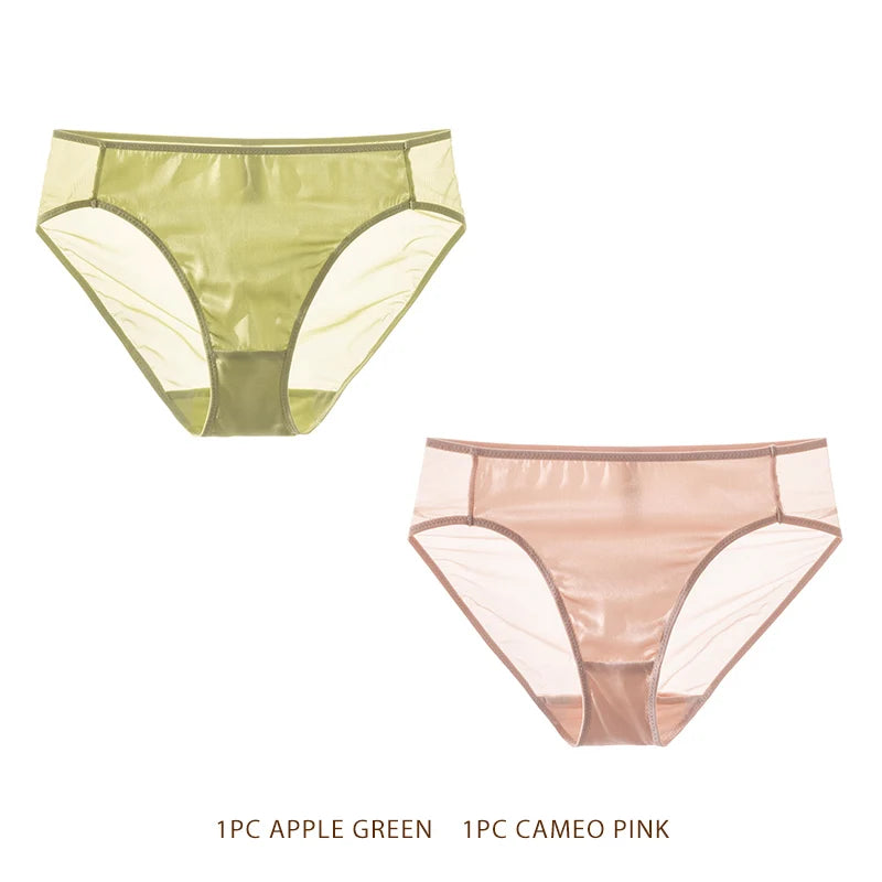 SuyaDream Women Panties 100% Natural silk Lining Meshes Briefs Underwear Health Underpants 2023 New Everyday wear Intimates