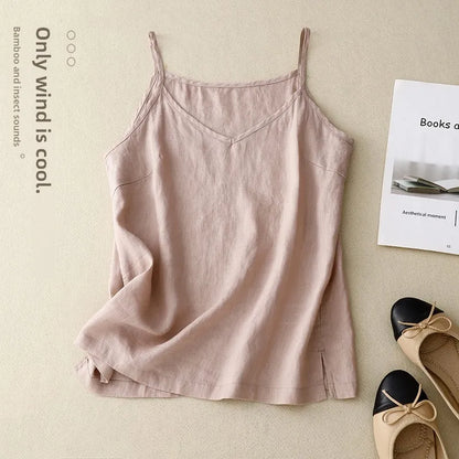 Summer Casual Cotton Linen Double Layer Lantern Pants Loose Elastic Waist Pure Color Wide Leg Harem Trousers for plus Size Women