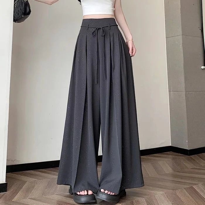 New High Waist Wide Leg Suit Pants Women Casual Loose Long Drapey Fashionable Trousers