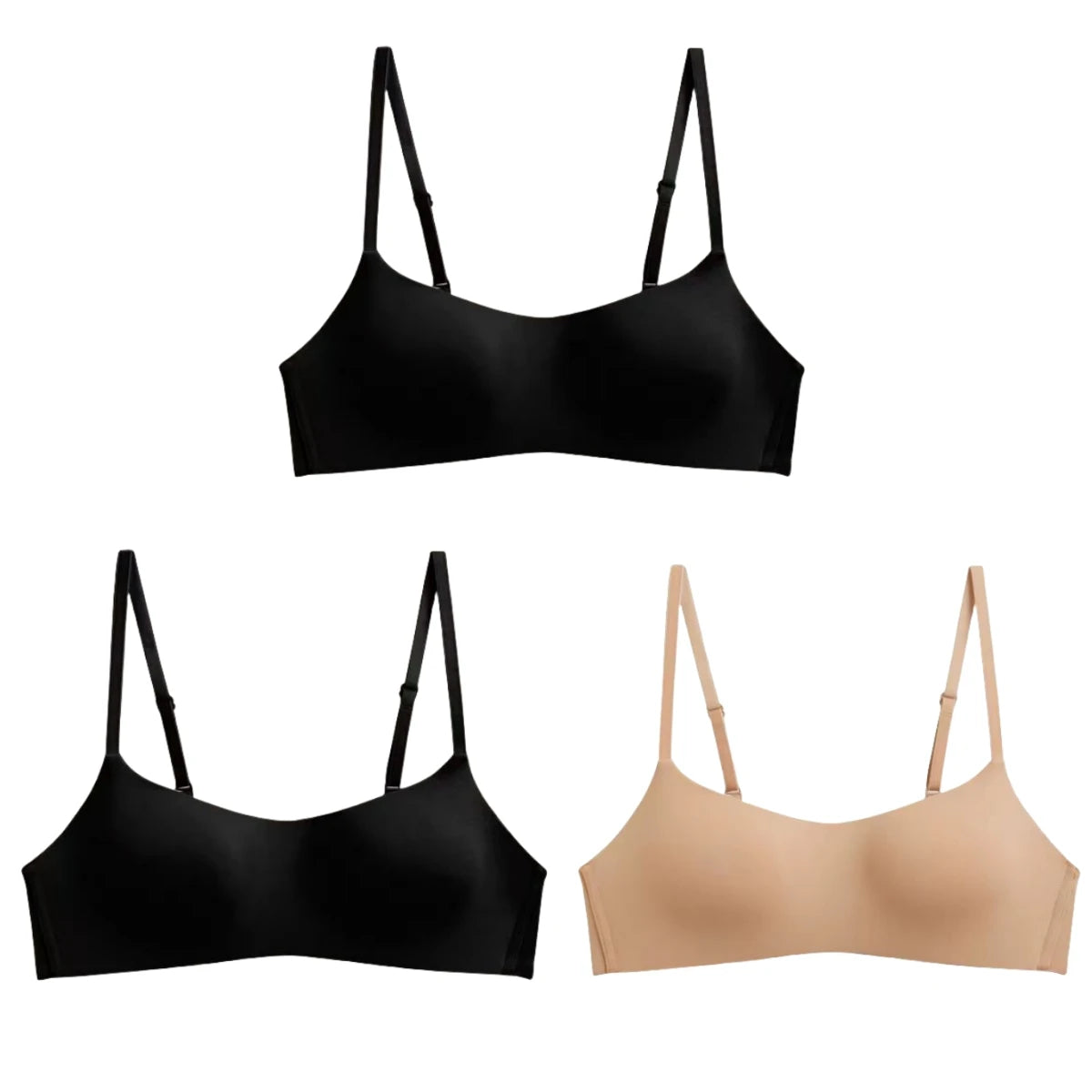 3Pcs/Lot Women Seamless Square Neck Bra Wireless Smooth Invisible Bralette Sexy Lingerie 1/2 Cup Non-detachable Brassiere S-XL