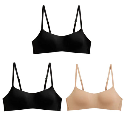 3Pcs/Lot Women Seamless Square Neck Bra Wireless Smooth Invisible Bralette Sexy Lingerie 1/2 Cup Non-detachable Brassiere S-XL