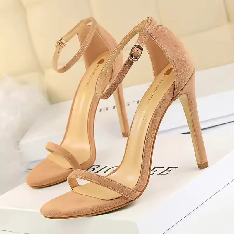 BIGTREE Shoes Super High Heels Suede Women Heels Open Toe Woman Pumps Sexy Party Shoes Stiletto Heels Summer Women Sandals 2026