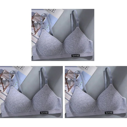 3pcs Women Thin Wireless Bra Girl Seamless Push Up Bra Student Comfort V-Shaped Underwear Adolescent Breathable Comfort Lingerie