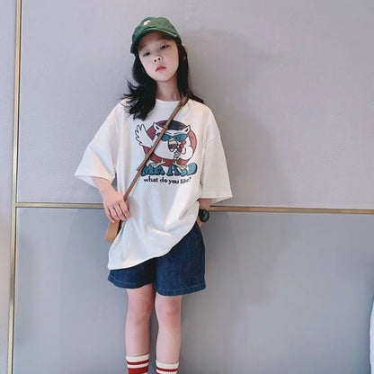 Girl's Vintage Denim Shorts 2026 Summer New Lightweight Casual Wear Out Pants for Kids
