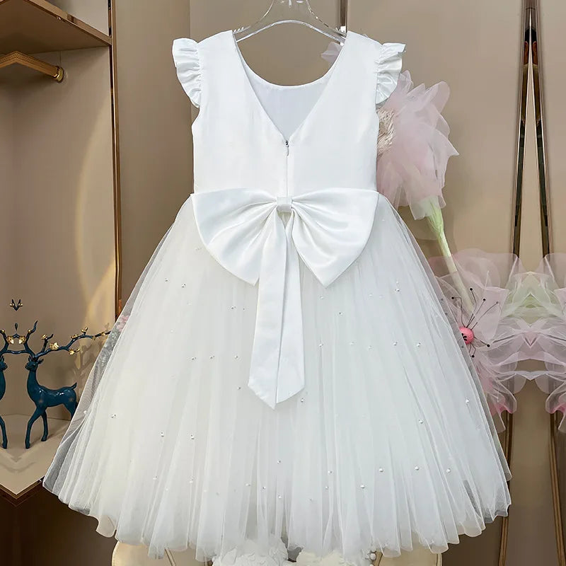 Baby Girls Summer Dresses 2 3 6 8 10Yrs Cute Kids Birthday Princess Dress Children Casual Clothes Sleeveless Girls Layered Dress