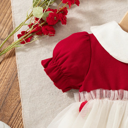 Baby Girl Princess Dress Summer New Strawberry Chiffon Children'S Clothing (9 Months -3 Years Old)