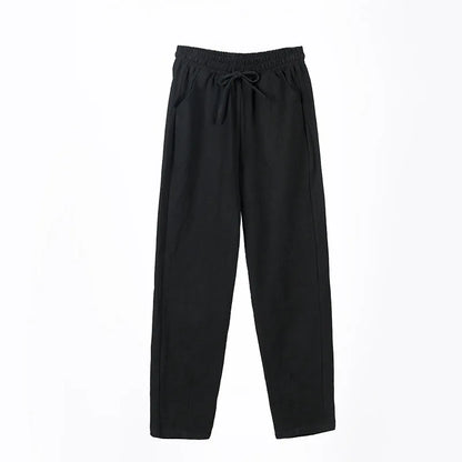 Womens Spring Summer Pants Cotton Linen Solid Elastic Waist Candy Colors Harem Trousers Casual Female Pants