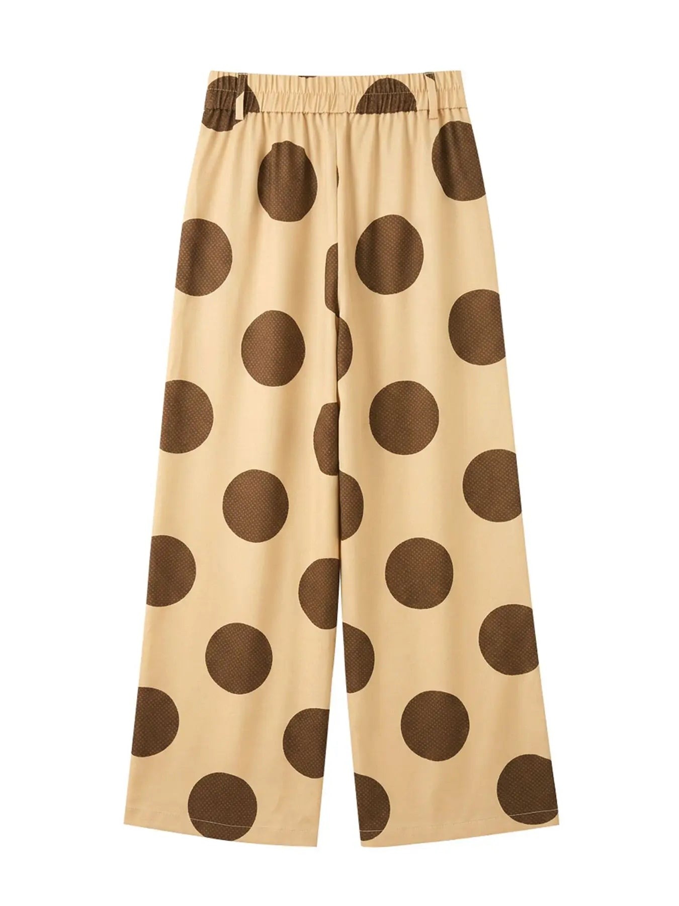 Yeezzi Women's Vintage Polka Dot Wide Leg Pants 2026 New High Waist Pleated Pockets Loose Casual Summer Office Trousers Bottoms